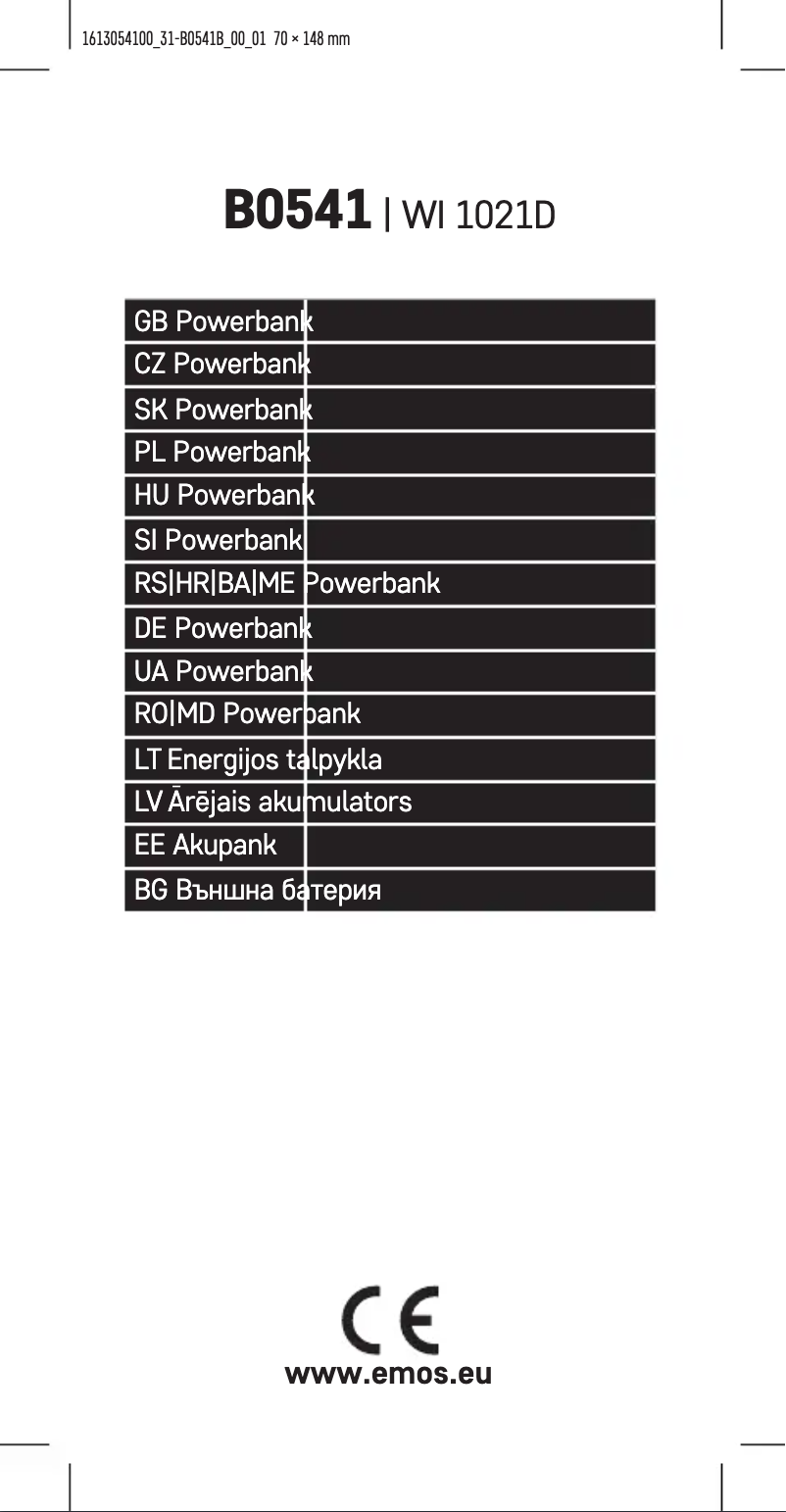 Page n°1 - Manuel utilisateur Emos B0541B