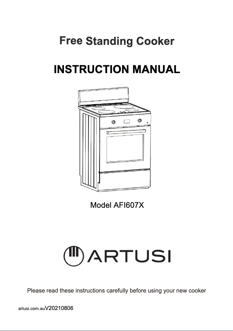 Page n°1 - Manuel utilisateur Artusi AFI607X