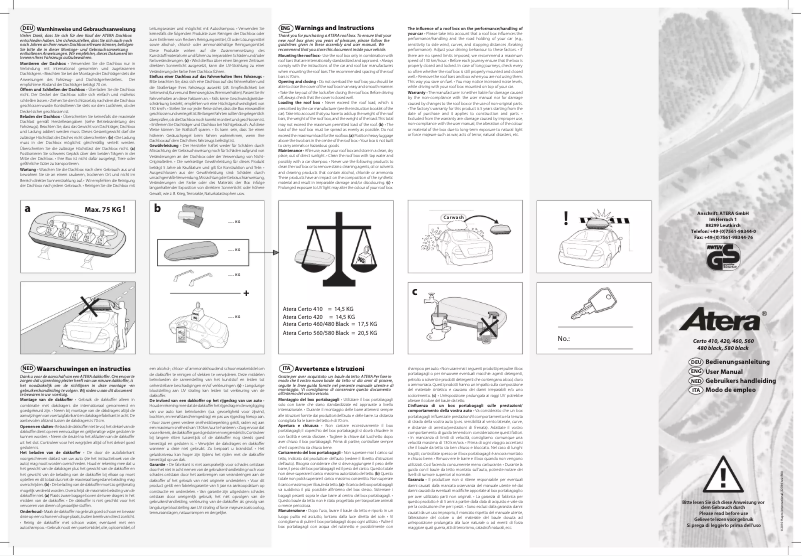 Página 1 del manual Manual de usuario Atera Certo 480 Black