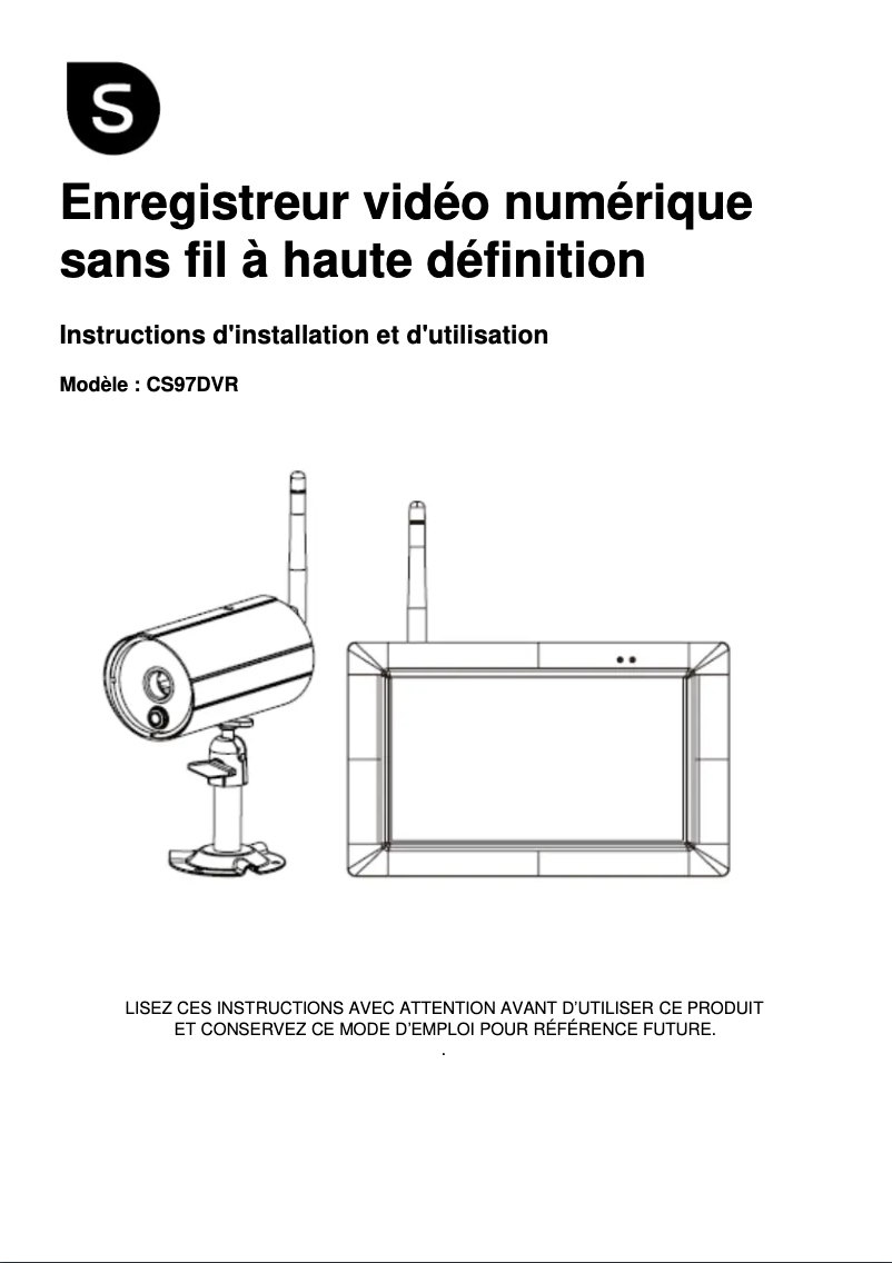 Image de la première page du manuel de l'appareil CS97DVR