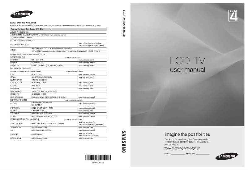 Page n°1 - Manuel utilisateur Samsung LE19C456E2W