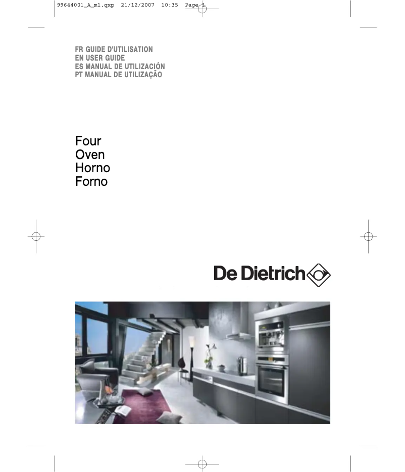 Page 1 de la notice Manuel utilisateur De Dietrich DOD788B