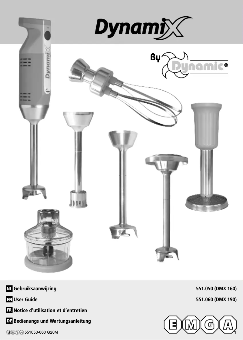 Image de la première page du manuel de l'appareil Dynamix 551054