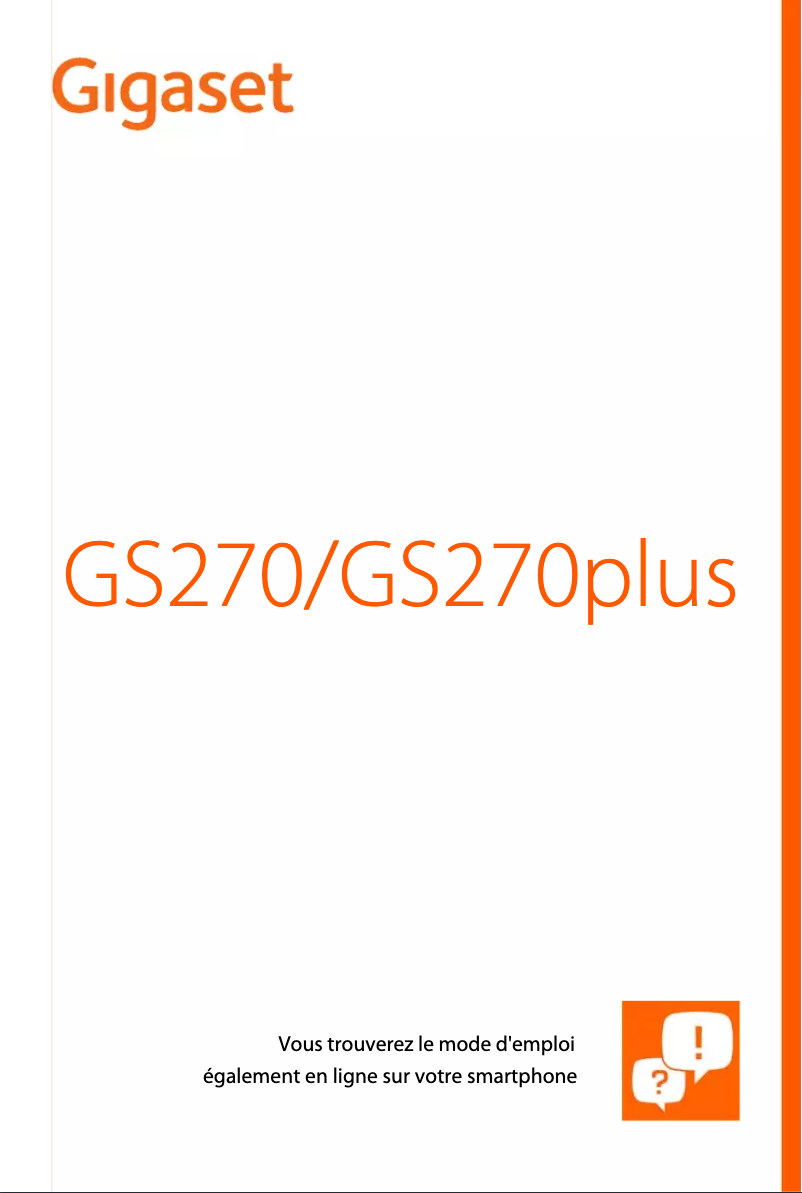 Page n°1 - Manuel utilisateur Gigaset GS270 PLUS