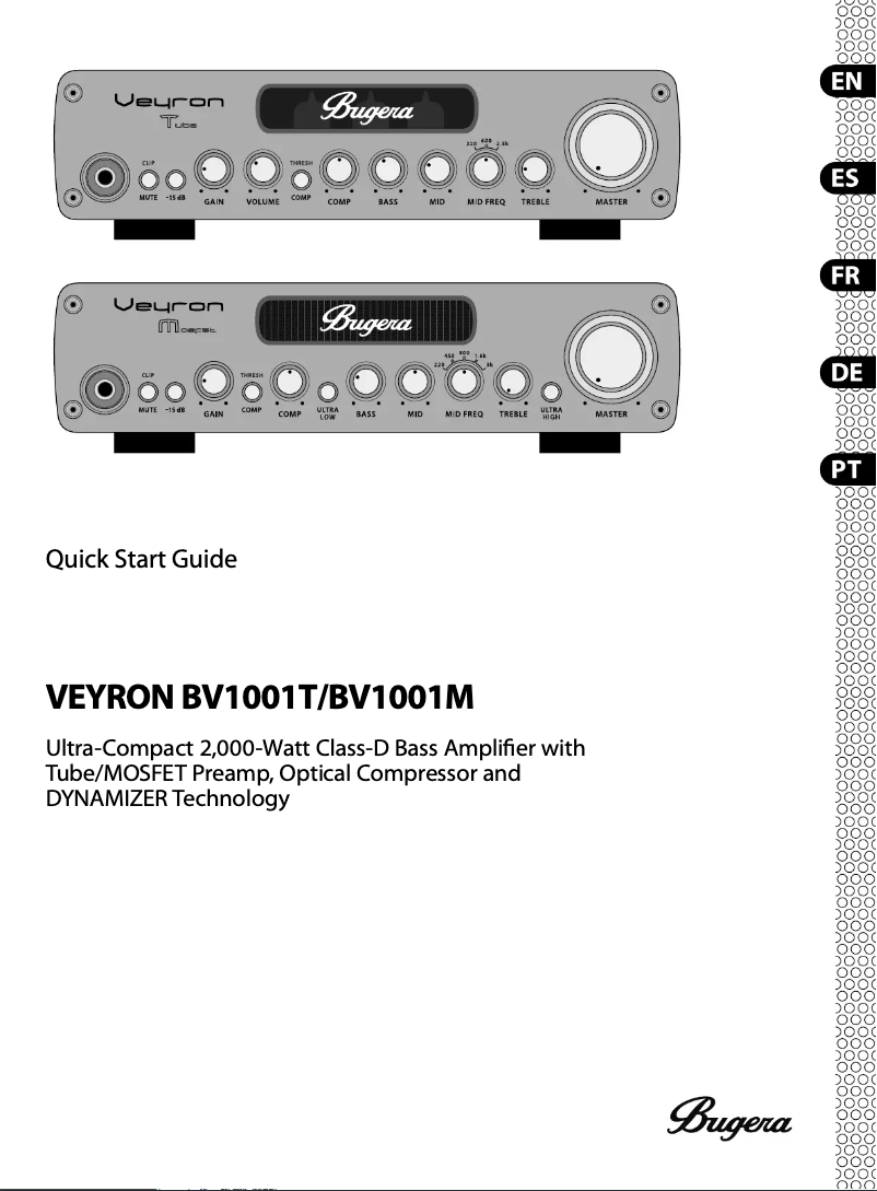 Page n°1 - Manuel utilisateur Bugera Veyron BV1001T