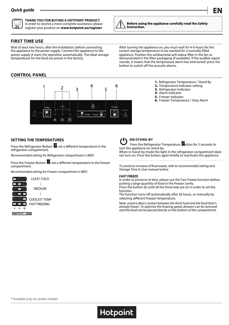 Page n°1 - Manuel utilisateur Hotpoint HTC18 T311 UK