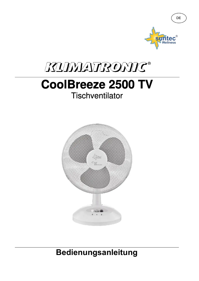 Page 1 de la notice Manuel utilisateur Suntec CoolBreeze 2500 TV