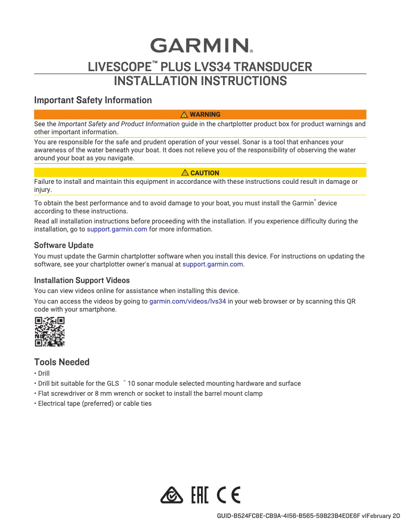 Image de la première page du manuel de l'appareil LiveScope Plus LVS34