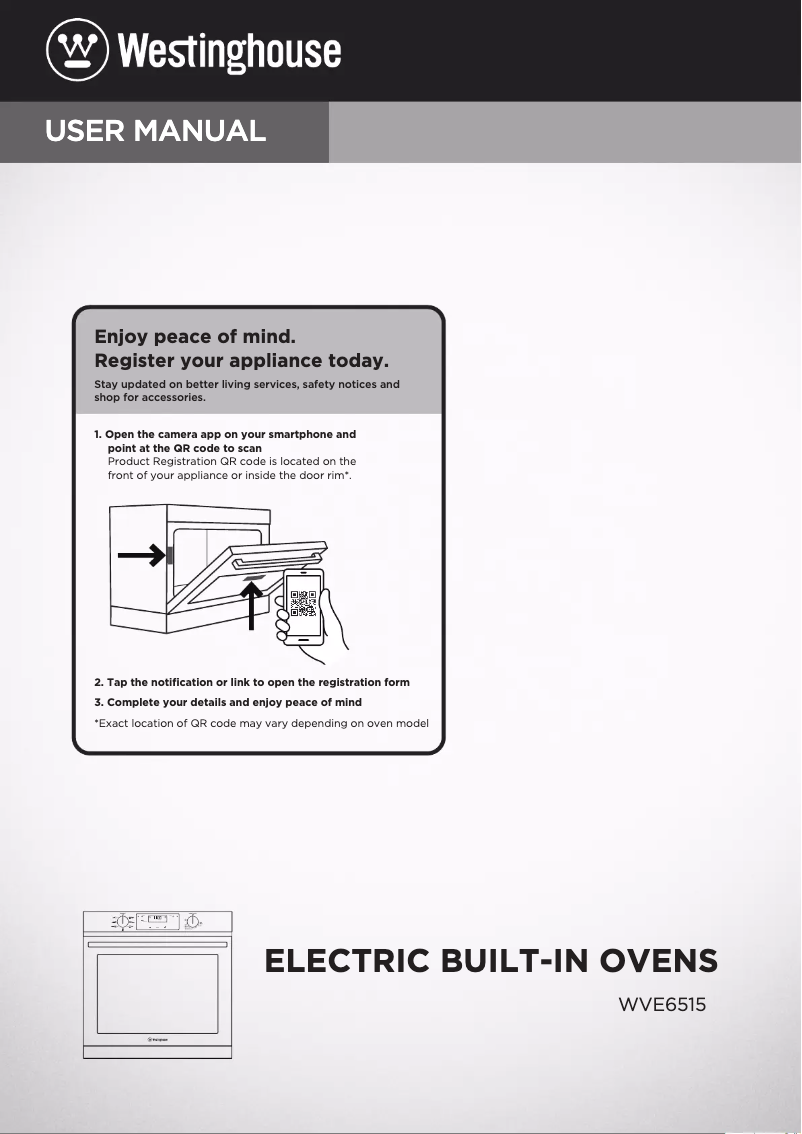 Page n°1 - Manuel utilisateur Westinghouse WVE6515