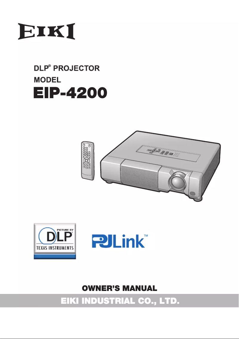 Page n°1 - Manuel utilisateur EIKI EIP-4200