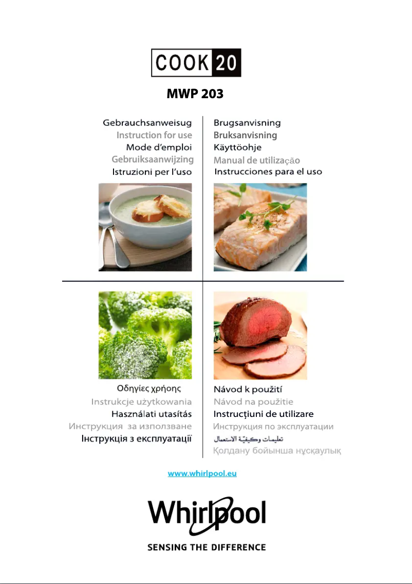 Page 1 de la notice Manuel utilisateur Whirlpool Cook20 MWP 103