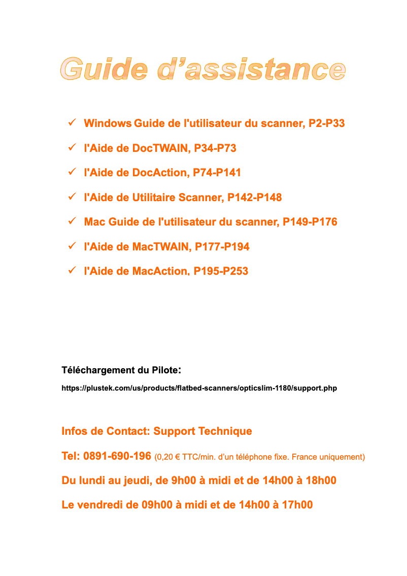 Página 1 del manual Manual de usuario Plustek OpticSlim 1180