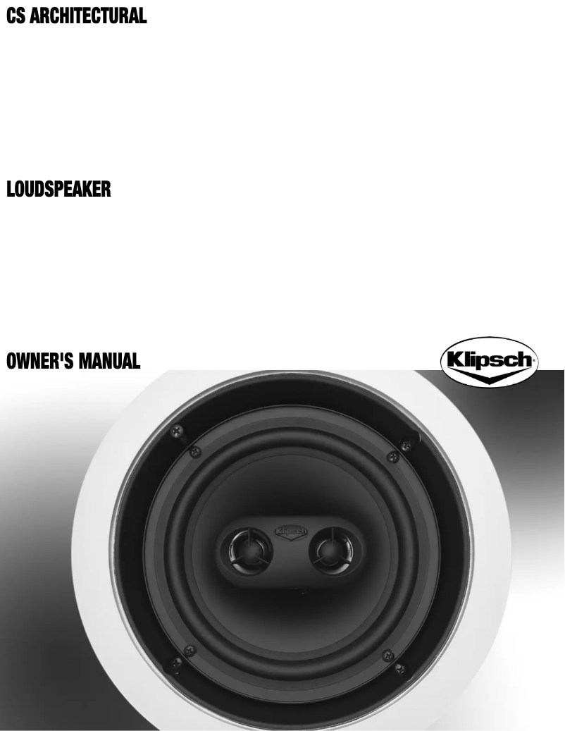 Page n°1 - Manuel utilisateur Klipsch CS-650-RSM