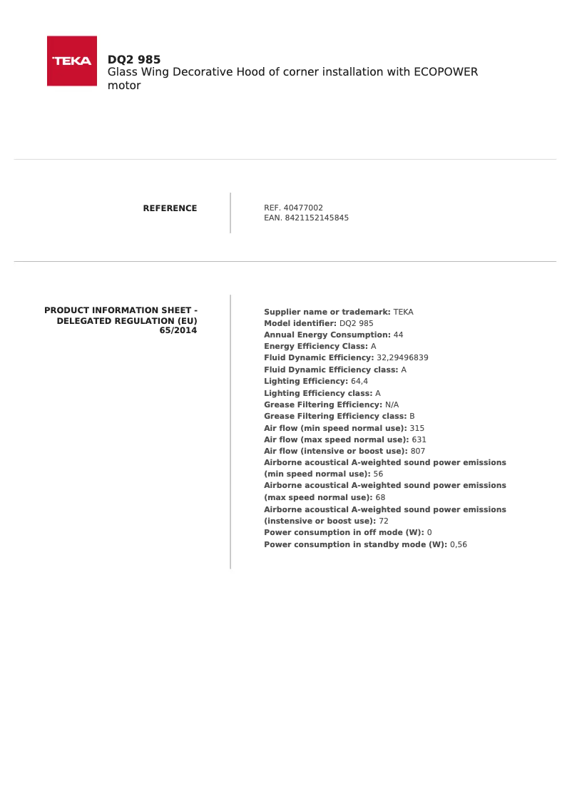 Image de la première page du manuel de l'appareil DQ2 985