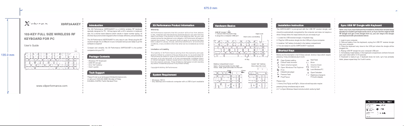 Page 1 de la notice Manuel utilisateur X9 Performance X9RF2AAKEY