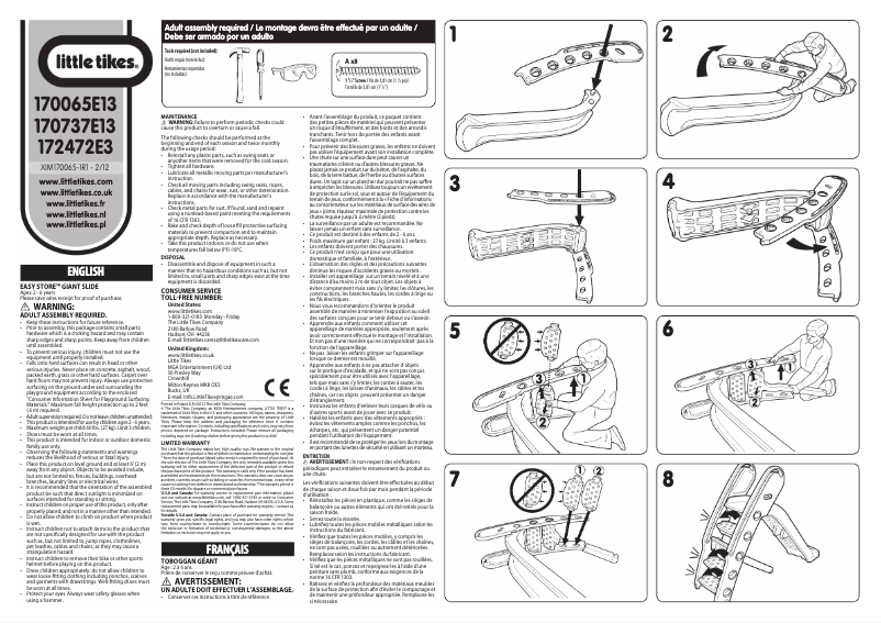 Page n°1 - Manuel utilisateur Little Tikes Easy Store Giant Slide