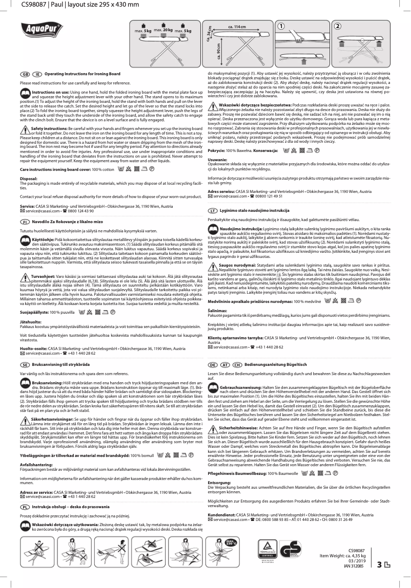 Page 1 de la notice Manuel utilisateur AquaPur IAN 312085