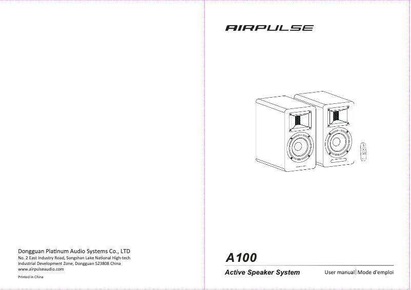 Page n°1 - Manuel utilisateur Airpulse A100