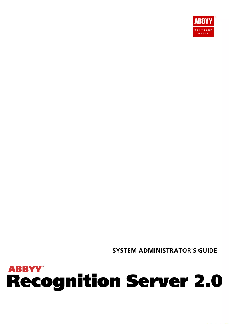 Image de la première page du manuel de l'appareil Recognition Server 2.0