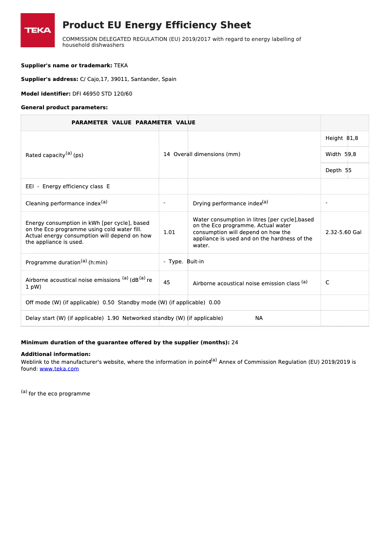 Image de la première page du manuel de l'appareil DFI 46700