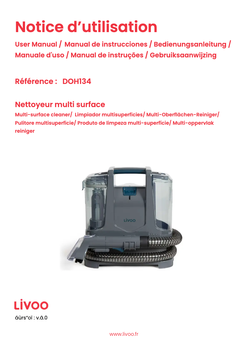 Page 1 de la notice Manuel utilisateur Livoo DOH134