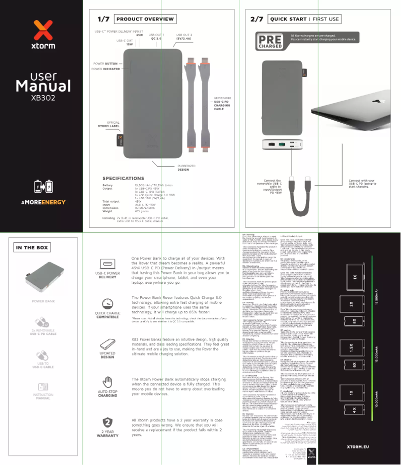 Página 1 del manual Manual de usuario Xtorm Rover XB302