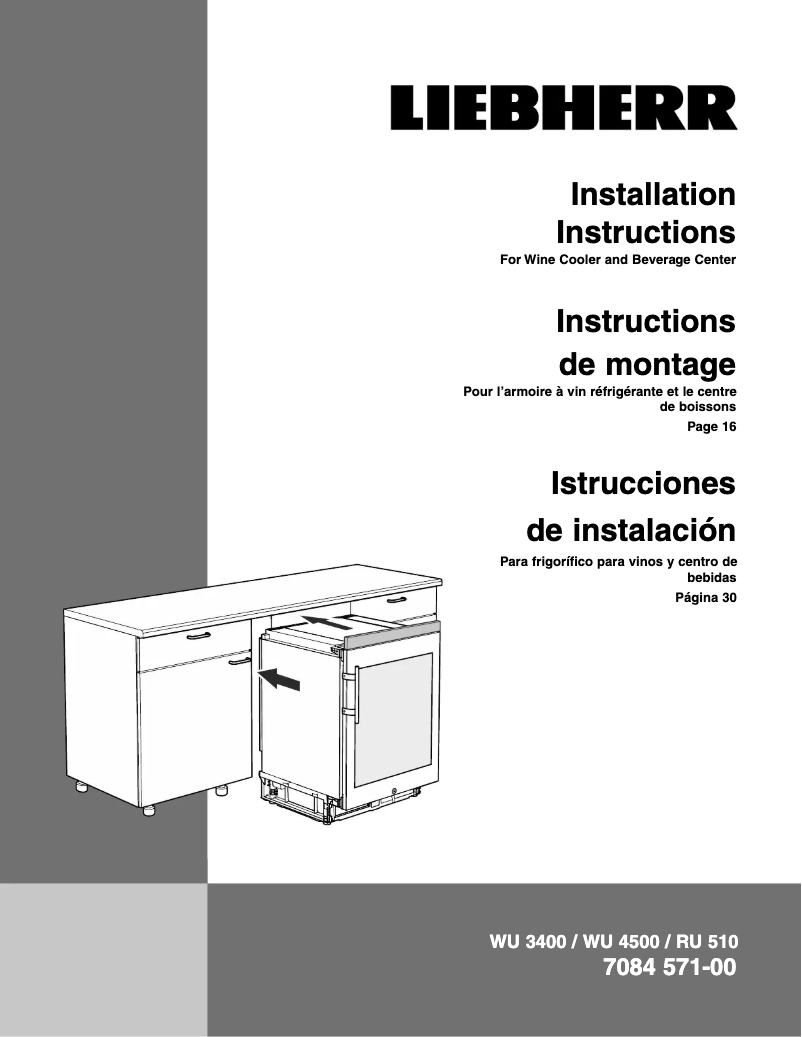Page n°1 - Guide d'installation Liebherr WU-4500