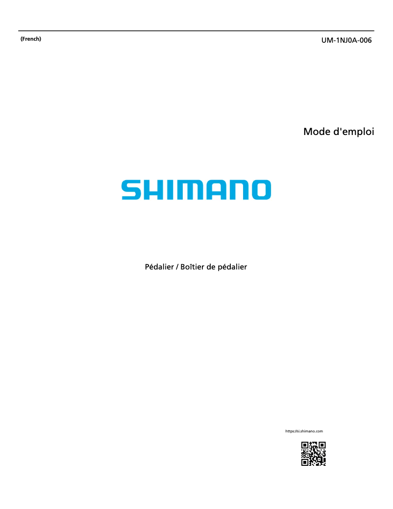 Page n°1 - Manuel utilisateur Shimano FC-M6100-1