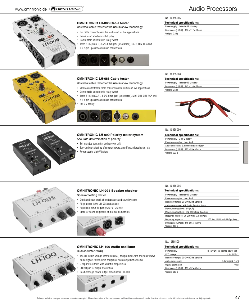 Page 1 de la notice Catalogue Omnitronic LH-095
