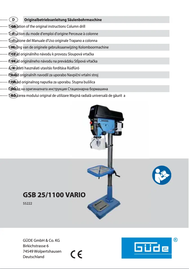 Page n°1 - Manuel utilisateur Güde GSB 25/1100 VARIO