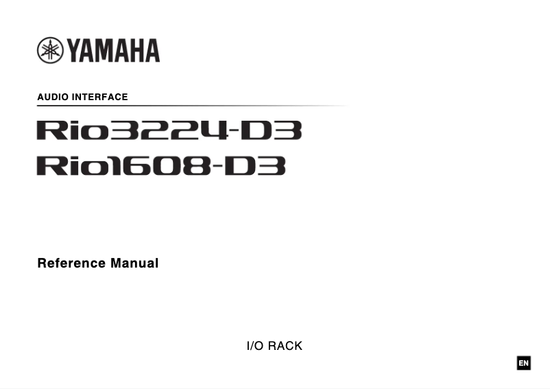 Page n°1 - Manuel utilisateur Yamaha RIO1608-D2