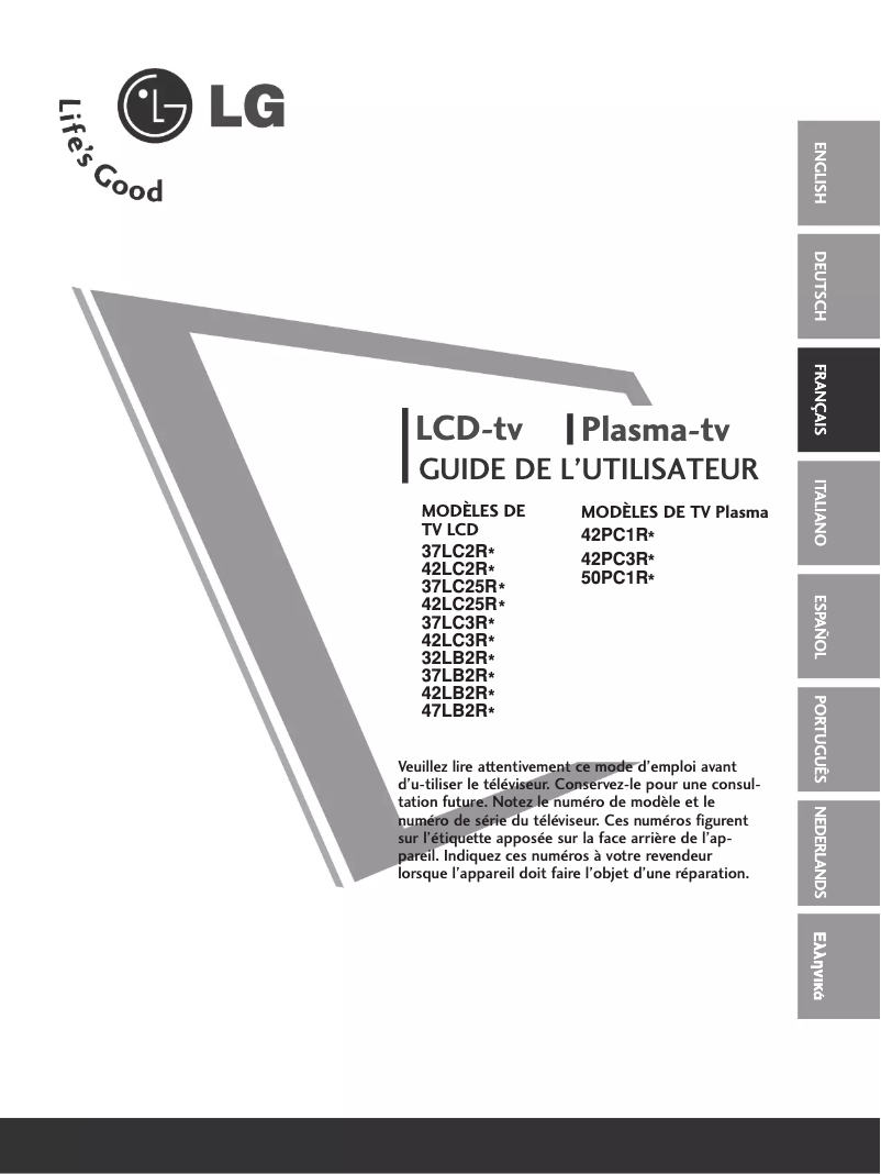 Image de la première page du manuel de l'appareil 37LC3R