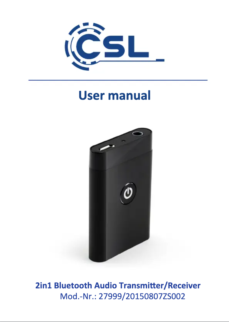Page n°1 - Manuel utilisateur CSL 300684
