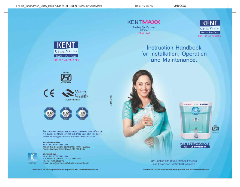 Page 1 de la notice Manuel utilisateur Kent Maxx