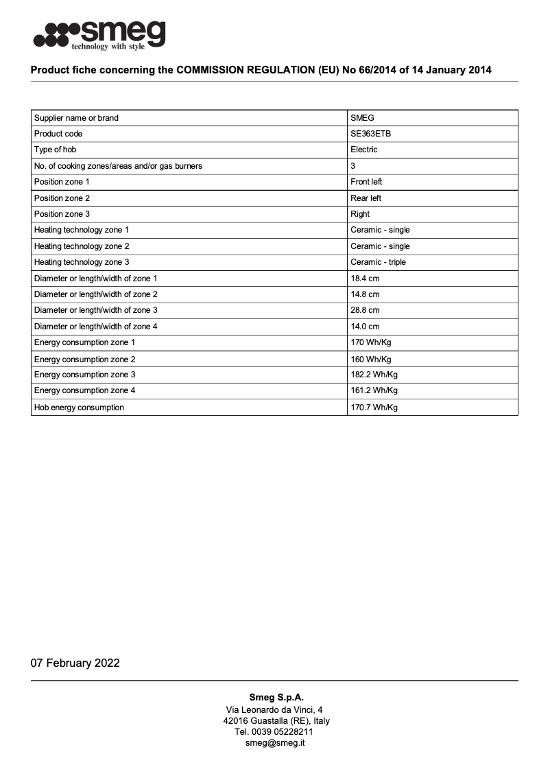 Page n°1 - Brochure Smeg SE363ETB