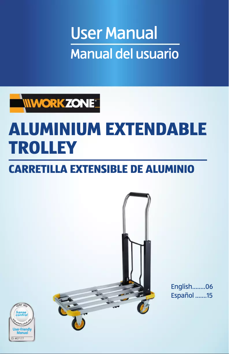 Page n°1 - Manuel utilisateur Workzone Aluminium Extendable Trolley AET14