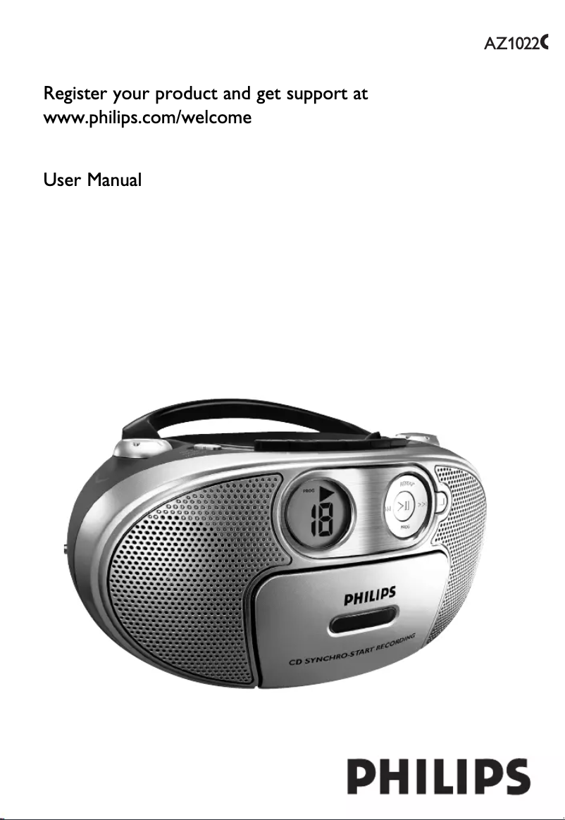 Page n°1 - Manuel utilisateur Philips AZ1022