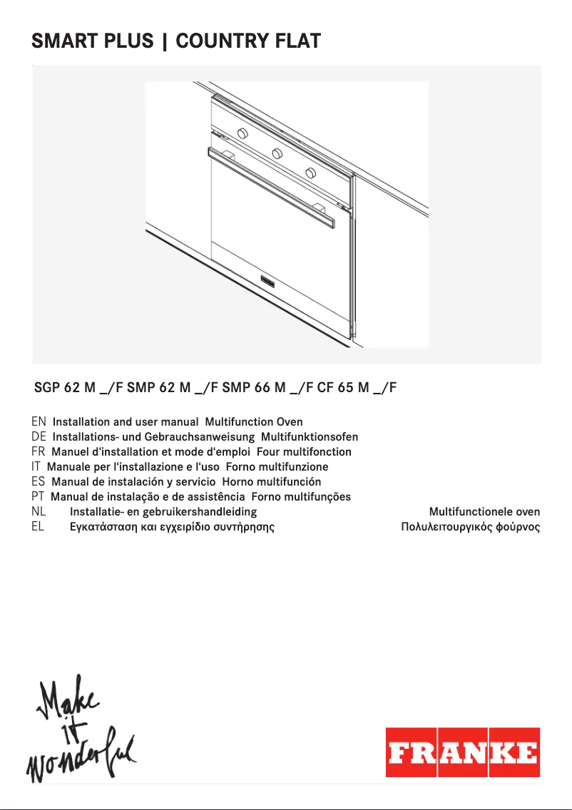 Page n°1 - Manuel utilisateur Franke SMP 62 M XS/F