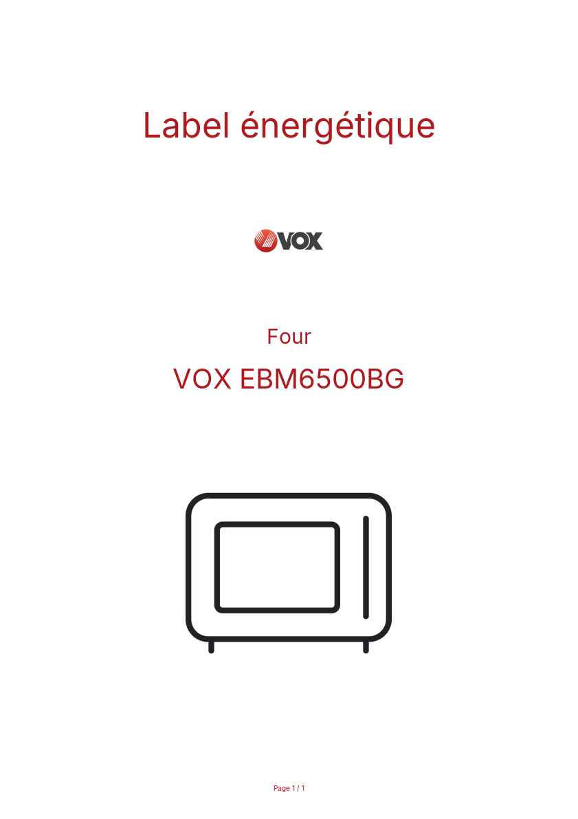 Image de la première page du manuel de l'appareil EBM6500BG