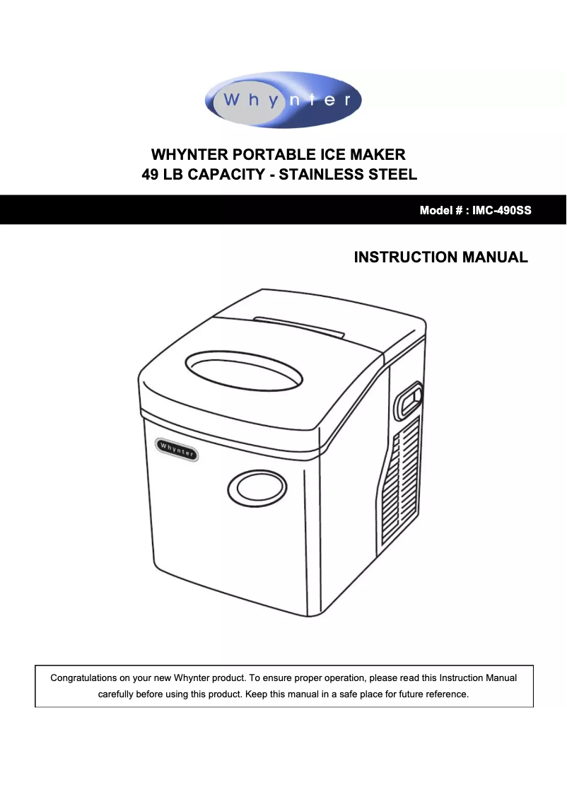 Image de la première page du manuel de l'appareil IMC-490SS