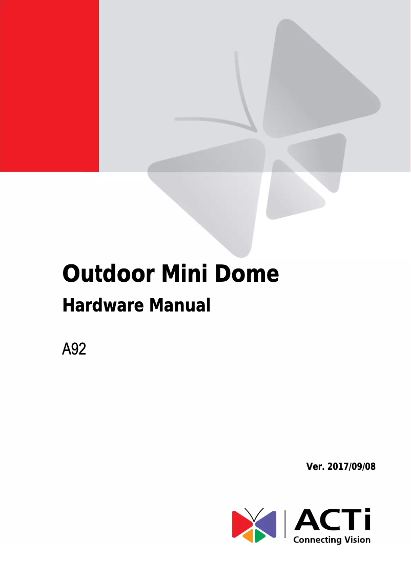 Image de la première page du manuel de l'appareil A92