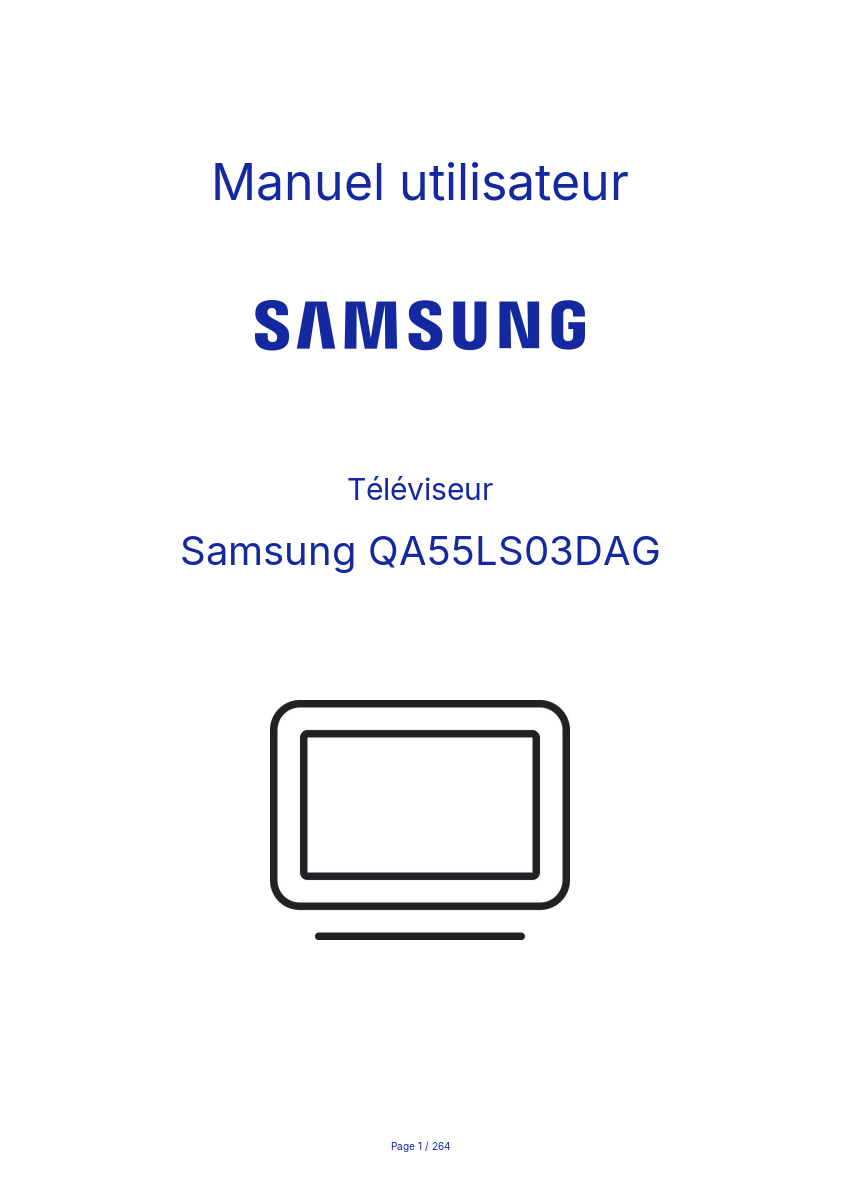 Image de la première page du manuel de l'appareil QA55LS03DAG