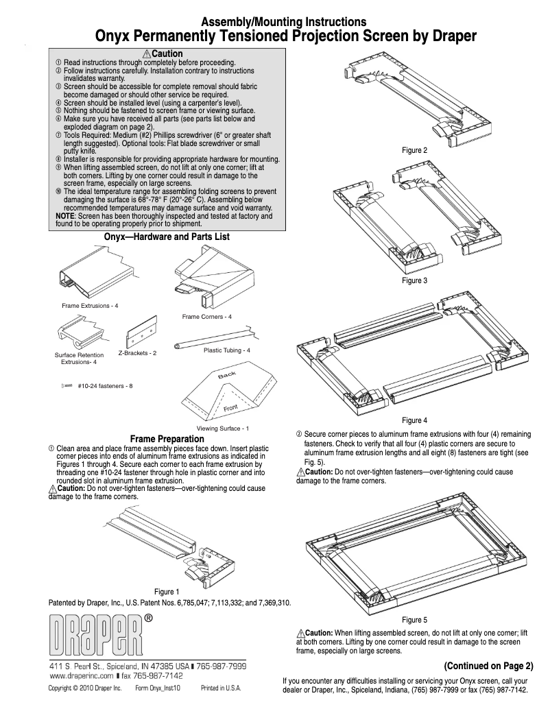 Image de la première page du manuel de l'appareil 253219 projection screen 253219