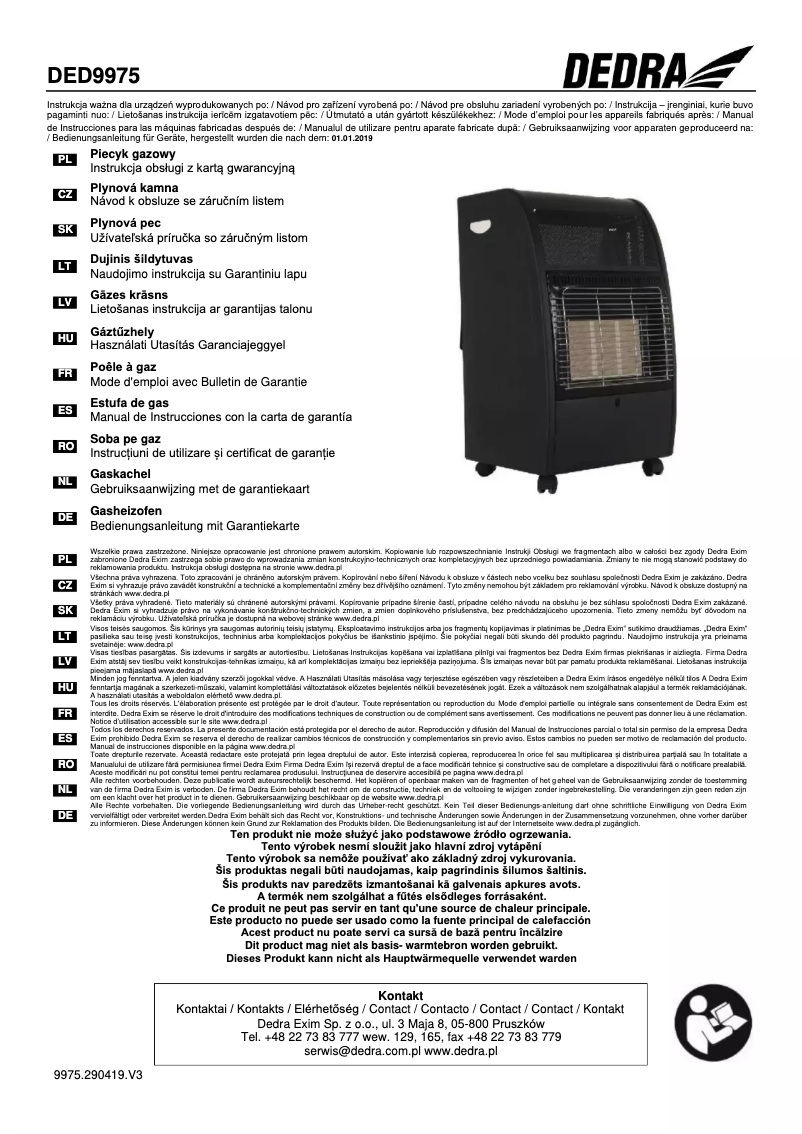 Page 1 de la notice Manuel utilisateur DEDRA DED9975