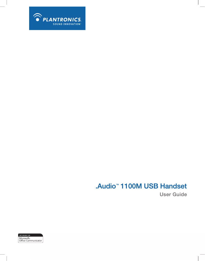 Página 1 del manual Manual de usuario Plantronics 1100M