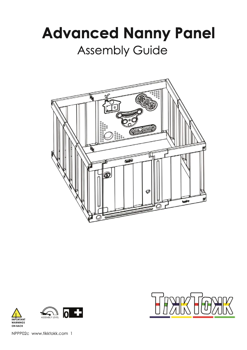 Page n°1 - Dessin technique TikkTokk Nanny Panel Playpen