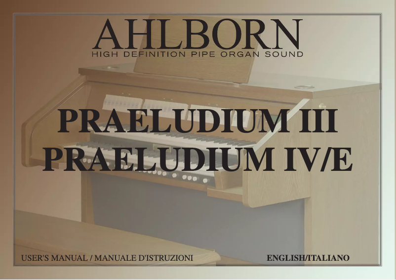 Page n°1 - Manuel utilisateur Ahlborn Praeludium IV/E