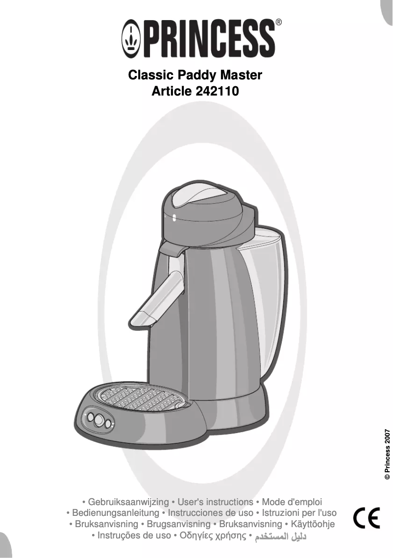 Page 1 de la notice Manuel utilisateur Princess Classic Paddy Master 242110