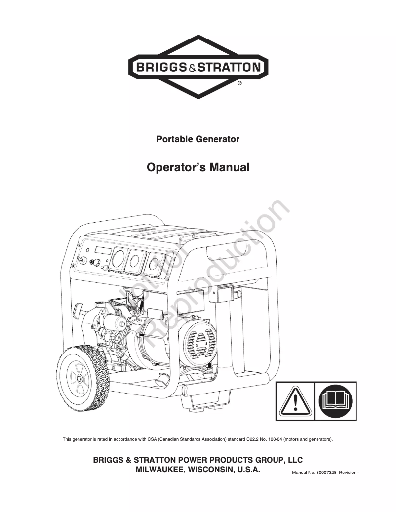 Page n°1 - Manuel utilisateur Briggs & Stratton Elite 9500