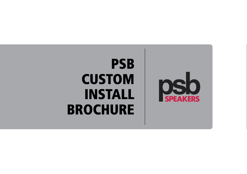 Page n°1 - Brochure PSB CS850
